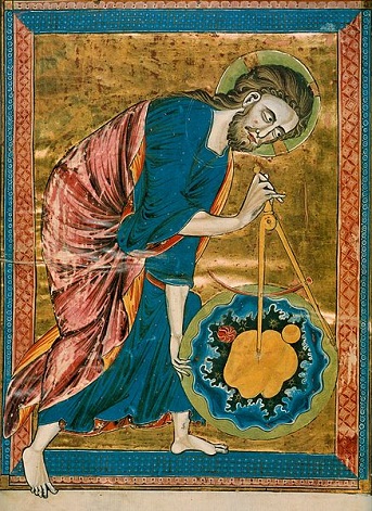 God the Geometer  ca 1250 from the Codex Vindobonensis 2554 Osterreichische Nationalbibliotek Wien